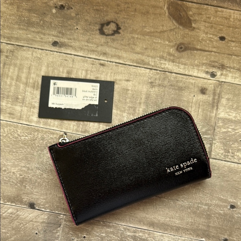 Kate spade Devin Glitter Edge Small Slim Bifold Wallet
